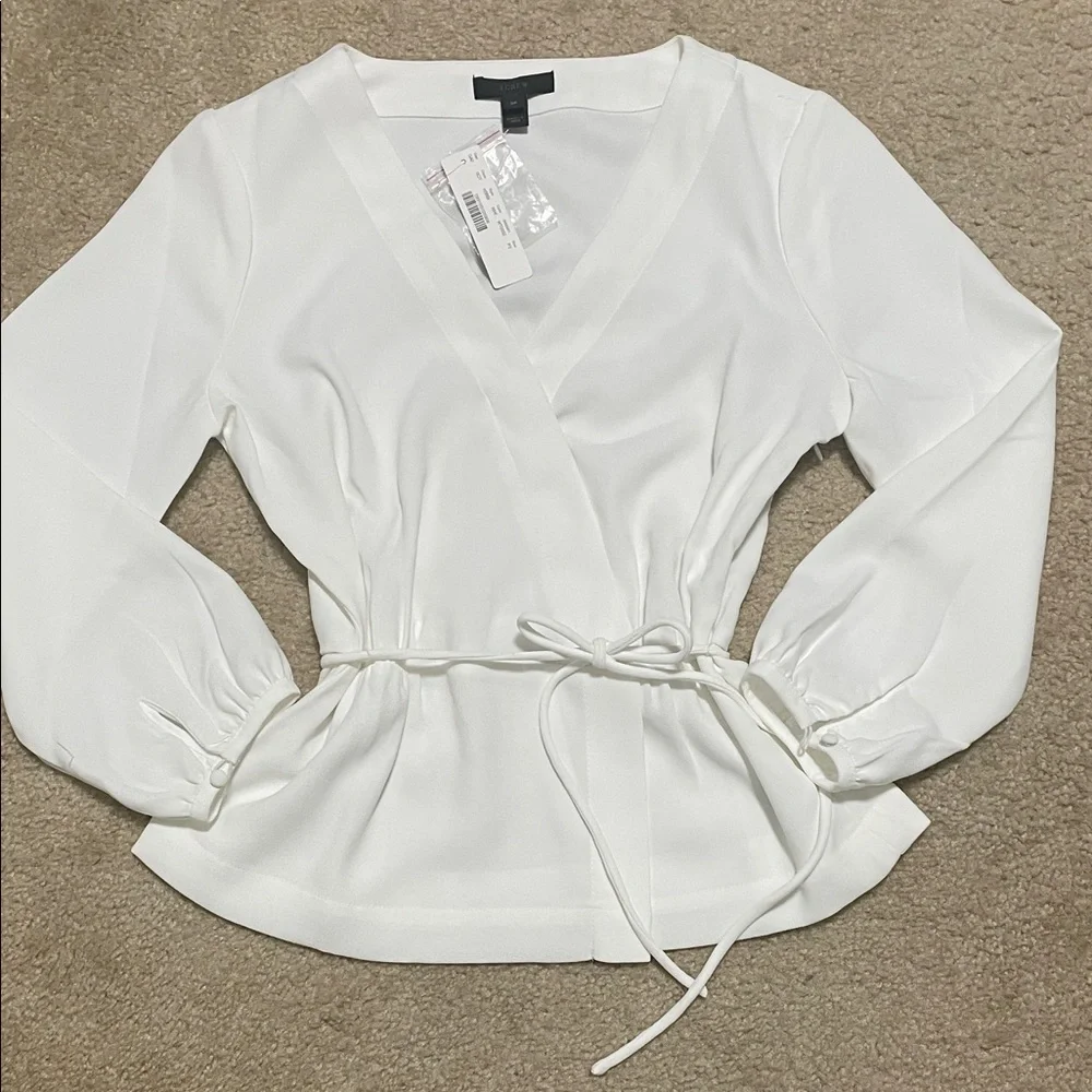 J Crew Women’s Wrap-Front Blouse with Tie Waist - BRAND with tags